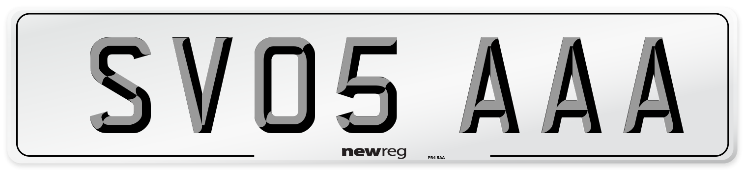 SV05 AAA Number Plate from New Reg